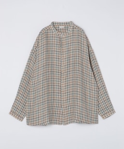 SEEALL: BAND COLLAR SHIRTS PLAID