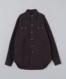 WYTHE NEW YORK: MOLESKIN PEARLSNAP SHIRT �u���b�N