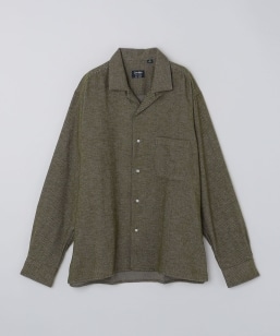 GITMAN BROS.: HERRINGBONE FLANNEL CAMP COLLAR SHIRT