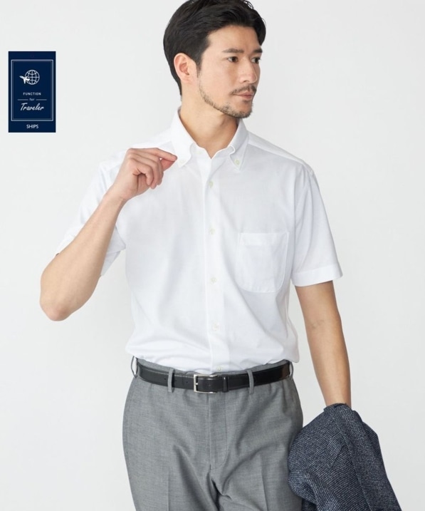 SHIPS: COOLMAX(R) �W���[�W�[ �V���[�g�X���[�u �V���c