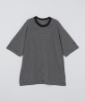 Goldwin: STRIPE WOOL/LYOCELL TEE �u���b�N