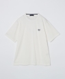 �ySHIPS�ʒ��zFRED PERRY:COOLMAX(R) ���̎q �����|�C���g ���S T�V���c 25SS �z���C�g