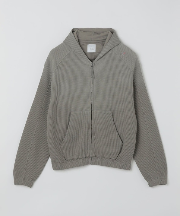 ROA: SUN FADED ORGANIC WAFFLE ZIP UP HOODIE