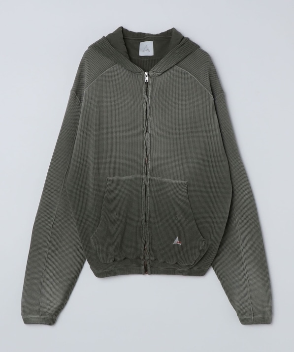 ROA: BEE SUN FADED WAFFLE ZIP UP HOODIE
