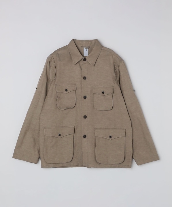benine9: VINTAGEFINISHED COTTON CUPRA SAFARI JACKET