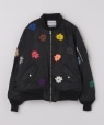 NOMARHYTHM TEXTILE: FLOWER EMBROIDERY FLIGHT JACKET �u���b�N