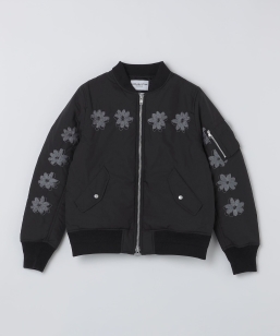 NOMARHYTHM TEXTILE:  Flower Embroidery Flight Jacket