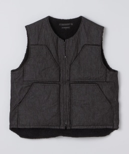 ENGINEERED GARMENTS: OVER VEST BLACK CONE DENIM