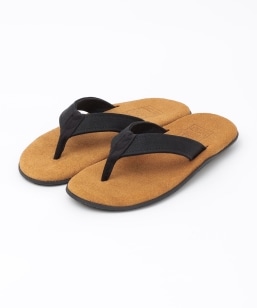 ISLAND SLIPPER x GROWN&SEWN: TONG W/OAK BLACK D