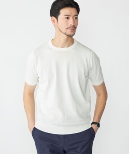 SHIPS: ICE COTTON �N���[�l�b�N �V���[�g�X���[�u �j�b�gT�V���c