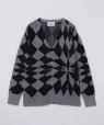 NOMA t.d.: JACQUARD DIAMOND CARDIGAN �u���b�N