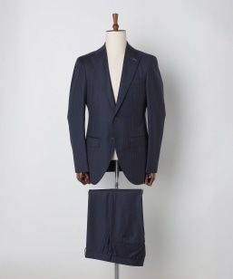 SHIPS: LORO PIANA FABRIC �I�[�X�g�����X �s���X�g���C�v �l�C�r�[ �X�[�c