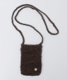 AMOMENTO: MINI HAND LEATHER NET BAG �u���E��