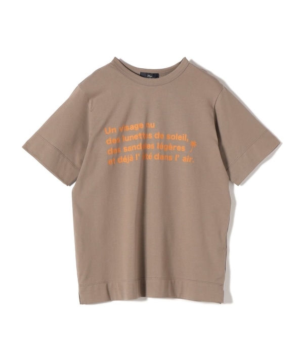 SHIPS Primary Navy Label:PALM TREE ���o�[ �v�����g TEE