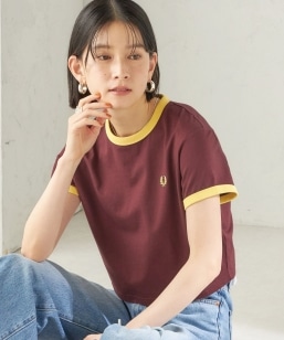 FRED PERRY:G9163 CROPPED RINGER TEE