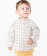 SHIPS KIDS:80�`90cm / �l�� �`�F�b�N �{�^���_�E�� �V���c �I�t�z���C�g