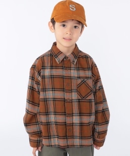 SHIPS KIDS:100�`130cm / �l�� �`�F�b�N �{�^���_�E�� �V���c