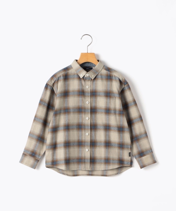 SHIPS KIDS:80�`90cm / �l�� �`�F�b�N �{�^���_�E�� �V���c