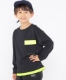 SHIPS KIDS:100�`130cm / �N�[���^�b�` ���� TEE �u���b�N