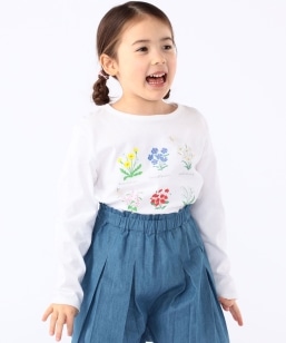 SHIPS KIDS:100�`130cm / �t�����[ �u�b�N ���� TEE