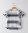SHIPS KIDS:80�`90cm / �I�[�K�j�b�N �R�b�g�� �t���� �X���[�u TEE �u���[