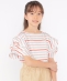 SHIPS KIDS:140�`150cm / �I�[�K�j�b�N �R�b�g�� �t���� �X���[�u TEE