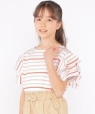 SHIPS KIDS:140�`150cm / �I�[�K�j�b�N �R�b�g�� �t���� �X���[�u TEE �s���N