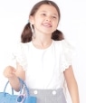 SHIPS KIDS:100�`130cm / ���[�X �t���� ���� TEE �I�t�z���C�g