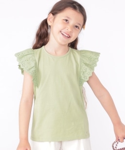 SHIPS KIDS:100�`130cm / ���[�X �t���� ���� TEE