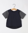 SHIPS KIDS:80�`90cm / �`�F�b�N �ؑ� ���� TEE �l�C�r�[