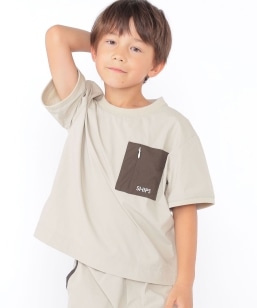 SHIPS KIDS:100�`130cm / �qUV�J�b�g�r�h���C �|�P�b�g TEE