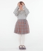 SHIPS KIDS:100�`130cm / �`�F�b�N �v���[�c �X�J�[�g