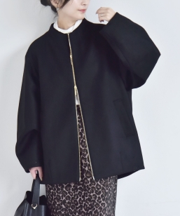 �s�\��tPURE WOOL �{�g���l�b�N �R�N�[�� �W�b�v �~�f�B �R�[�g