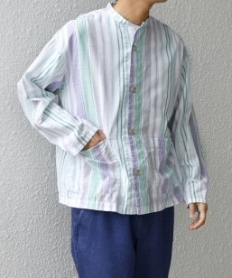 SHIPS any: BEZ TEXTILE �}���`�J���[ �X�g���C�v / �\���b�h  �X�^���h�J���[ �V���c��