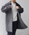SHIPS any: PURE WOOL MELTON �X�e���J���[ �R�[�g 25AW�� �_�[�N�O���[