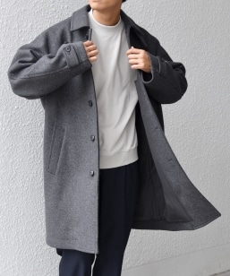 SHIPS any: PURE WOOL MELTON �X�e���J���[ �R�[�g 25AW��