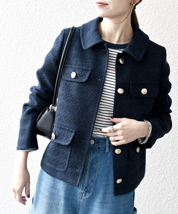 SHIPS any: �c�C�[�h �V���O�� �|�P�b�g �W���P�b�g�mNAVY BLUE�n