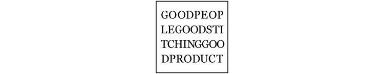 GOOD PEOPLE GOOD STITCHING GOOD PRODUCT�i�O�b�h�s�[�v�� �O�b�h�X�e�B�b�`���O �O�b�h�v���_�N�g�j